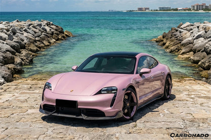 Borde delantero de fibra de carbono estilo CADO para Porsche Taycan 4 4S GTS TURBO 2019-2023