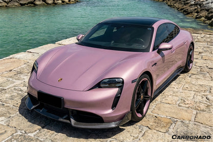 Borde delantero de fibra de carbono estilo CADO para Porsche Taycan 4 4S GTS TURBO 2019-2023