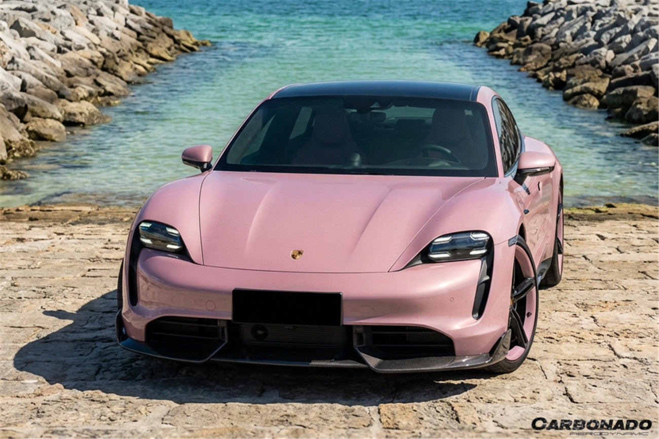 Borde delantero de fibra de carbono estilo CADO para Porsche Taycan 4 4S GTS TURBO 2019-2023