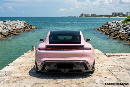 Carbonado 2019-2023 Porsche Taycan 4 4S GTS TURBO CADO Style Carbon Fiber Rear Diffuser