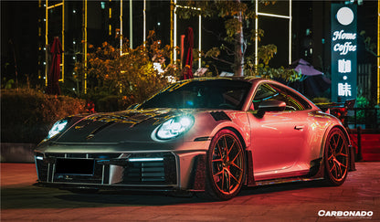 Carbonado Aero 2019-UP Porsche 911 992 Carrera Autoclave Carbon Fiber Hood Carbonado (AM) Fits: S, 4, 4S, Targa, Cabriolet, Turbo