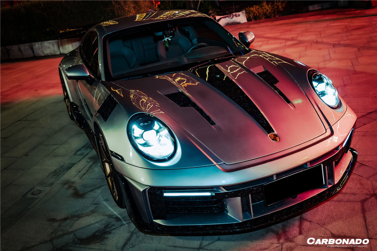Carbonado Aero 2019-UP Porsche 911 992 Carrera Autoclave Carbon Fiber Hood Carbonado (AM) Fits: S, 4, 4S, Targa, Cabriolet, Turbo