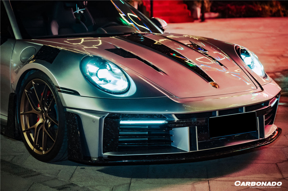 Carbonado Aero 2019-UP Porsche 911 992 Carrera Autoclave Carbon Fiber Hood Carbonado (AM) Fits: S, 4, 4S, Targa, Cabriolet, Turbo