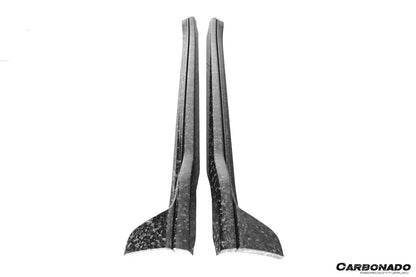 Faldones laterales de fibra de carbono seca estilo Porsche 911 992 TurboS TA Carbonado 2020-2023