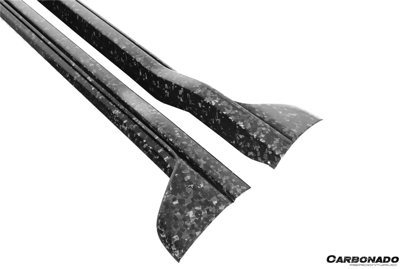 Faldones laterales de fibra de carbono seca estilo Porsche 911 992 TurboS TA Carbonado 2020-2023