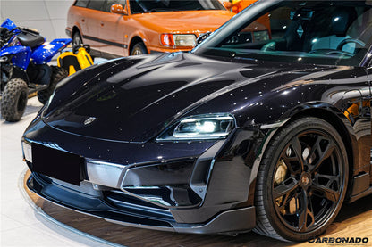 Carbonado Aero 2025-UP Porsche Taycan 9J1.2 Front Bumper Carbonado (Turbo GT) | Fits 4, 4S, GTS, Turbo, Turbo S, ST, CT, Sport Turismo