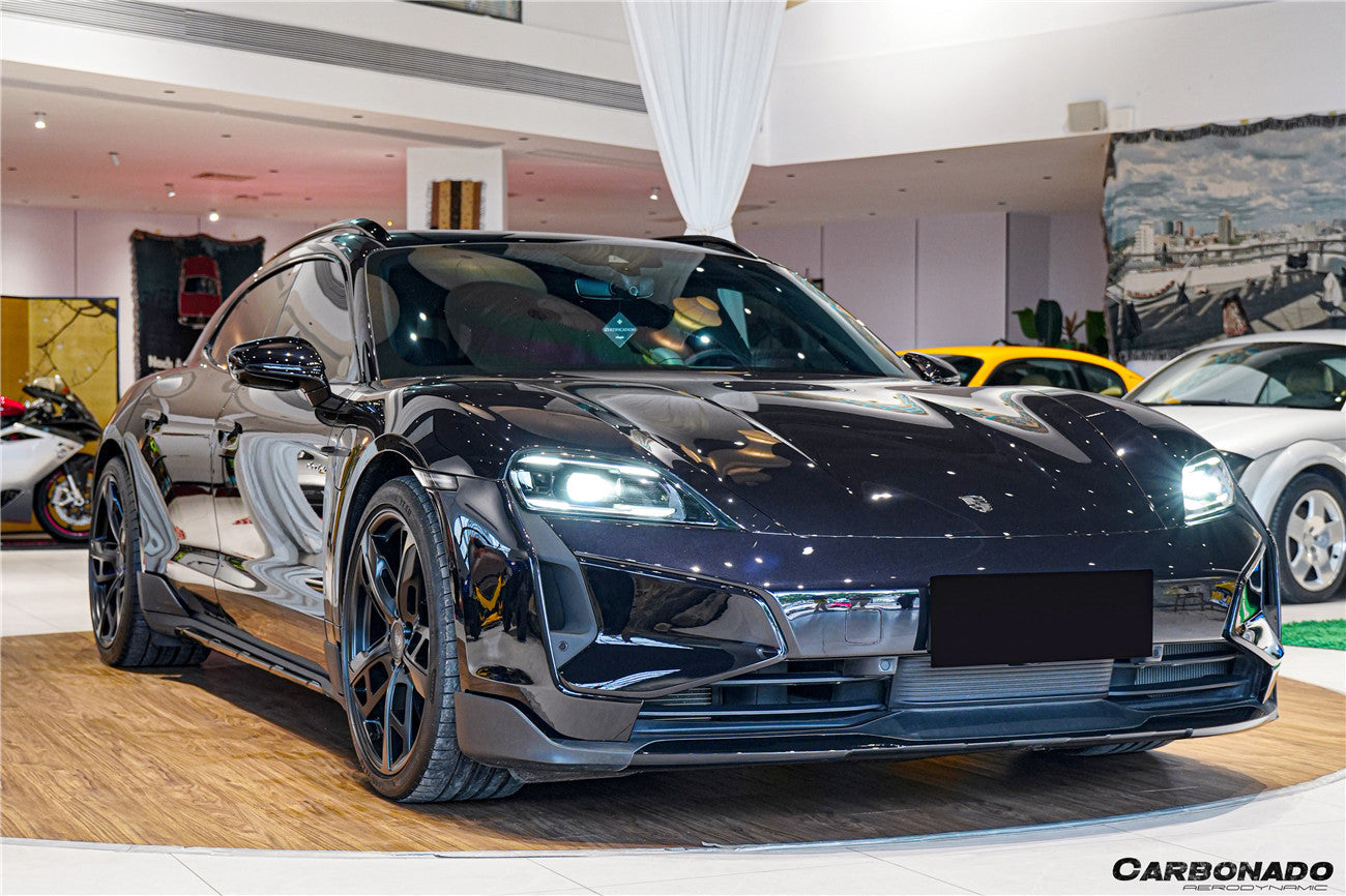 Carbonado Aero 2025-UP Porsche Taycan 9J1.2 Front Bumper Carbonado (Turbo GT) | Fits 4, 4S, GTS, Turbo, Turbo S, ST, CT, Sport Turismo