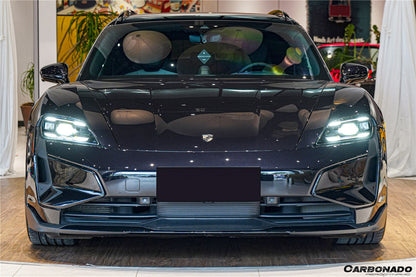 Carbonado Aero 2025-UP Porsche Taycan 9J1.2 Front Bumper Carbonado (Turbo GT) | Fits 4, 4S, GTS, Turbo, Turbo S, ST, CT, Sport Turismo