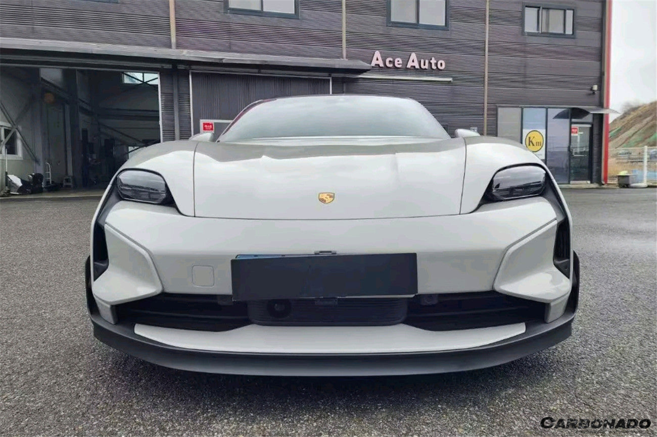 Carbonado Aero 2025-UP Porsche Taycan 9J1.2 Front Bumper Carbonado (Turbo GT) | Fits 4, 4S, GTS, Turbo, Turbo S, ST, CT, Sport Turismo