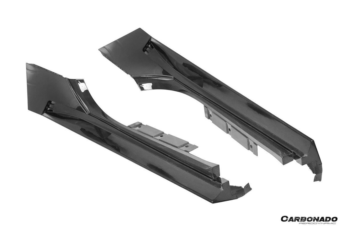 2020-UP Ferrari Autoclave Carbon Fiber Side Skirts Carbonado (RT) Fits: SF90 Stradale and Spider (1X1DRYCFSF90-MIW-RT-SS)