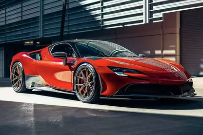 2020-UP Ferrari Autoclave Carbon Fiber Quarter Panel Side Scoops Carbonado (RT) Fits: SF90 Stradale and Spider (1X1DRYCFSF90-MIW-RT-QPS)