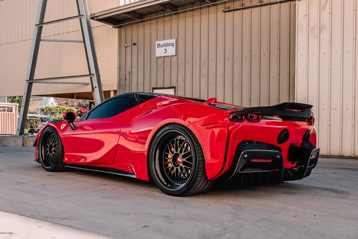2020-UP Ferrari Autoclave Carbon Fiber Trunk Spoiler Carbonado (RT) Fits: SF90 Stradale (1X1DRYCFSF90-MIW-RT-TS)