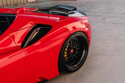 2020-UP Ferrari Autoclave Carbon Fiber Quarter Panel Side Scoops Carbonado (RT) Fits: SF90 Stradale and Spider (1X1DRYCFSF90-MIW-RT-QPS)