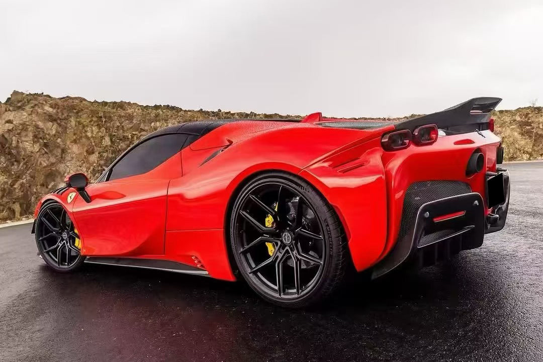 2020-UP Ferrari Autoclave Carbon Fiber Trunk Spoiler Carbonado (RT) Fits: SF90 Stradale (1X1DRYCFSF90-MIW-RT-TS)