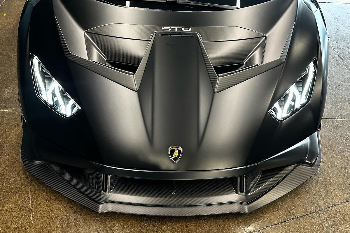 Carbonado Aero Autoclave Carbon Fiber Hood Vent Trim | 2021-2024 Lamborghini Huracan STO
