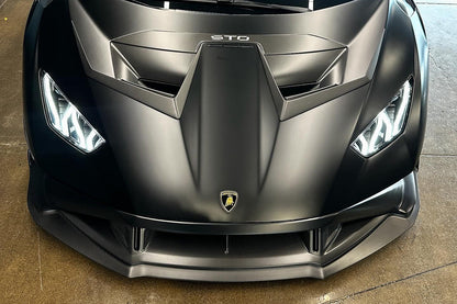 Carbonado Aero Autoclave Carbon Fiber Hood Vent Trim | 2021-2024 Lamborghini Huracan STO
