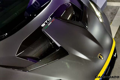 Carbonado Aero Autoclave Carbon Fiber Hood Vent Trim | 2021 - 2024 Lamborghini Huracan STO - 4