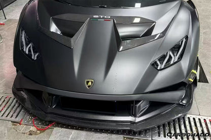 Carbonado Aero Autoclave Carbon Fiber Front Bumper Canards | 2021 - 2024 Lamborghini Huracan STO - 11