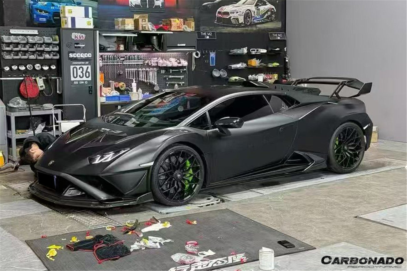 Carbonado Aero Autoclave Carbon Fiber Side Skirt Canard | 2021 - 2024 Lamborghini Huracan STO - 10