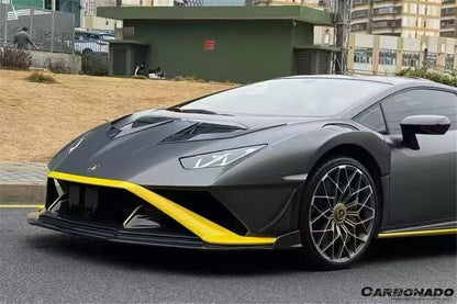 Carbonado Aero Autoclave Carbon Fiber Front Bumper Canards | 2021 - 2024 Lamborghini Huracan STO - 3