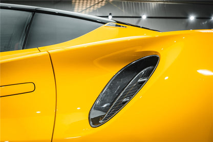 Entradas de aire laterales de fibra de carbono seca para Lotus Emira NYO MNK Style Carbonado 2021-2024