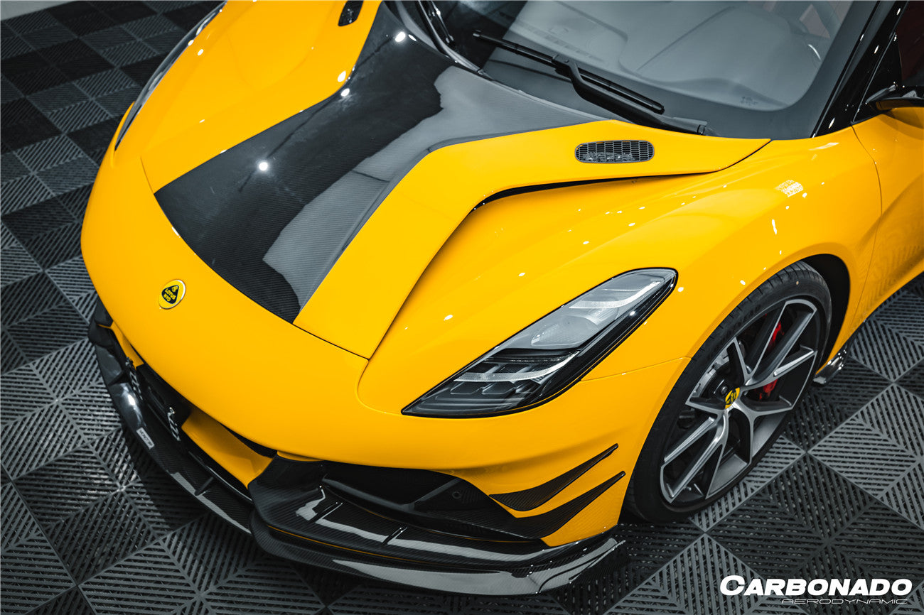Carbonado 2021-2024 Lotus Emira NYO MNK Style Dry Carbon Fiber Front Bumper Side Splitter