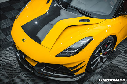 Carbonado 2021-2024 Lotus Emira NYO MNK Style Dry Carbon Fiber Front Bumper Side Splitter