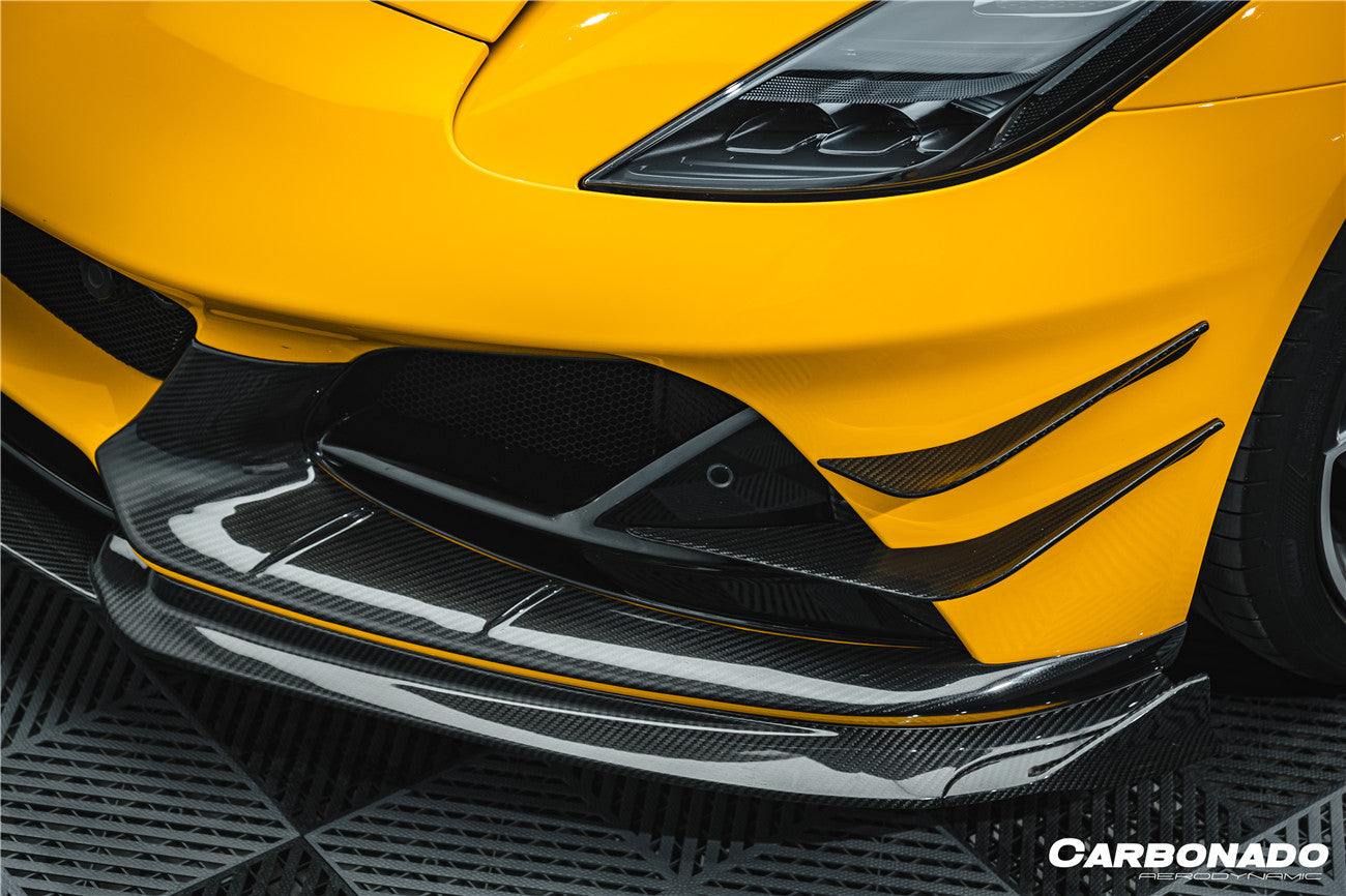 Carbonado 2021-2024 Lotus Emira NYO MNK Style Dry Carbon Fiber Front Bumper Side Splitter