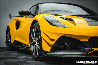 Carbonado 2021-2024 Lotus Emira NYO MNK Style Dry Carbon Fiber Front Bumper Side Splitter