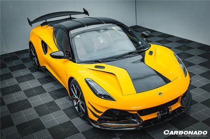 Carbonado 2021-2024 Lotus Emira NYO MNK Style Dry Carbon Fiber Front Bumper Side Splitter