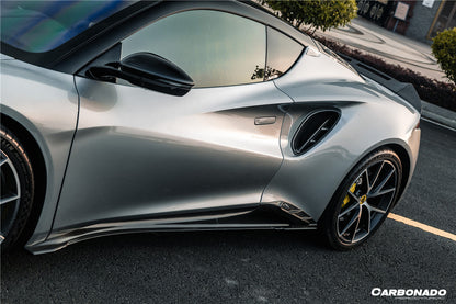 Carbonado 2021-2024 Lotus Emira NYO MNK Style Dry Carbon Fiber Quarter Panel Side Scoops