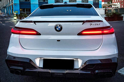 2022-2026 BMW 7 Series G70 Autoclave Carbon Fiber Rear Diffuser Lip with exhaust tips Carbonado (MSY) Fits: M Sport Package only (DRYCFG70-OD-MSY-RD)