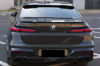 2022-2026 BMW 7 Series G70 Autoclave Carbon Fiber Rear Diffuser Lip with exhaust tips Carbonado (MSY) Fits: M Sport Package only (DRYCFG70-OD-MSY-RD)