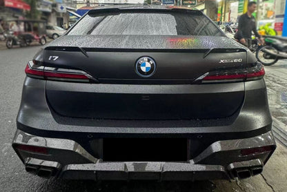 2022-2026 BMW 7 Series G70 Autoclave Carbon Fiber Rear Diffuser Lip with exhaust tips Carbonado (MSY) Fits: M Sport Package only (DRYCFG70-OD-MSY-RD)