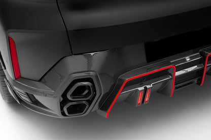Carbonado LD Style Dry Carbon Fiber Rear Diffuser Lip with Exhaust | 2023-2025 BMW XM G09