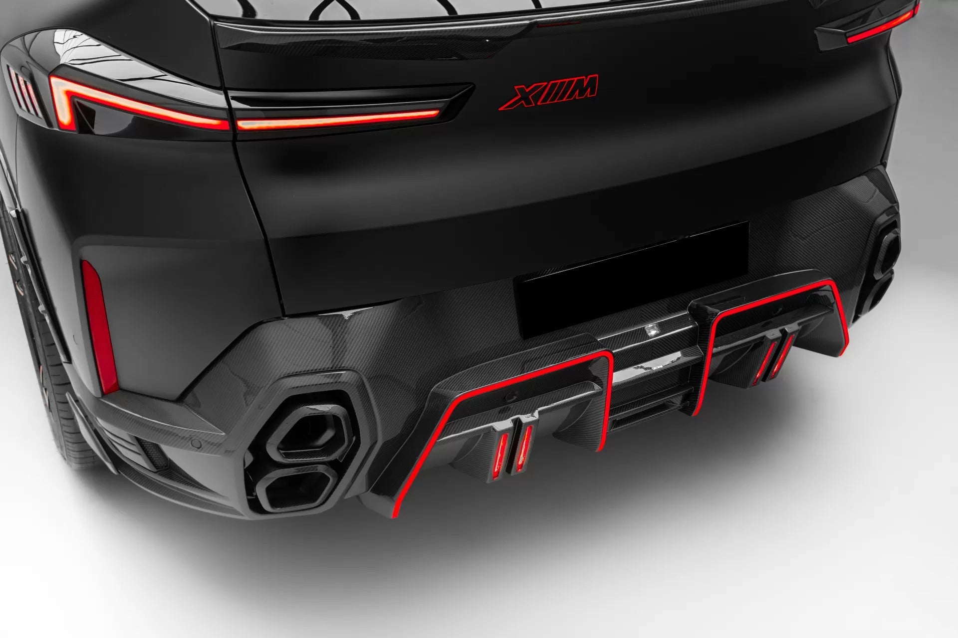 Carbonado LD Style Dry Carbon Fiber Rear Diffuser Lip with Exhaust | 2023-2025 BMW XM G09