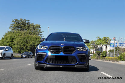 Carbonado AD Style Dry Carbon Fiber Front Bumper Air Inlet Vent Trims | 2020-2023 BMW X6M F96
