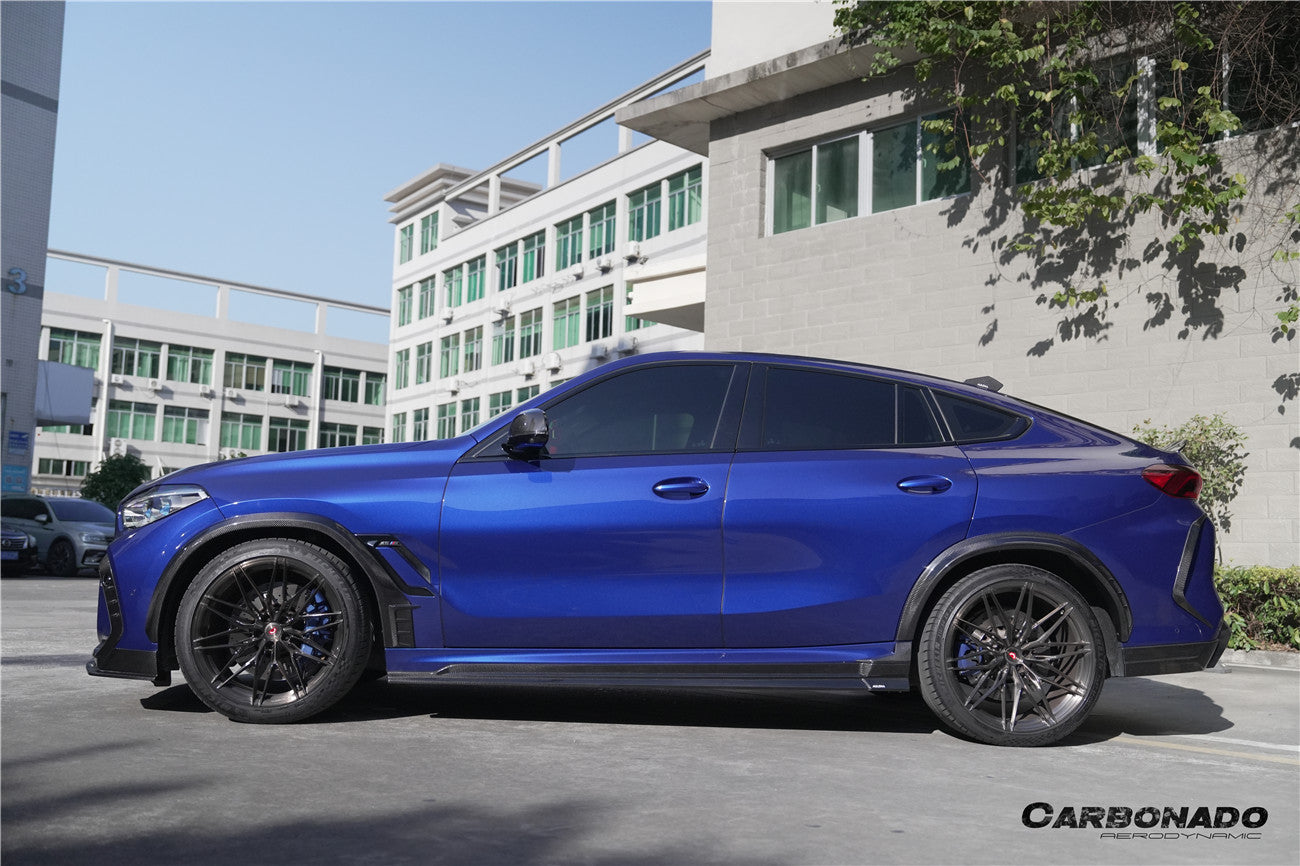 Carbonado 2020-2025 BMW X6M F96   G06 X6  AD Style Dry Carbon Fiber Side Skirts