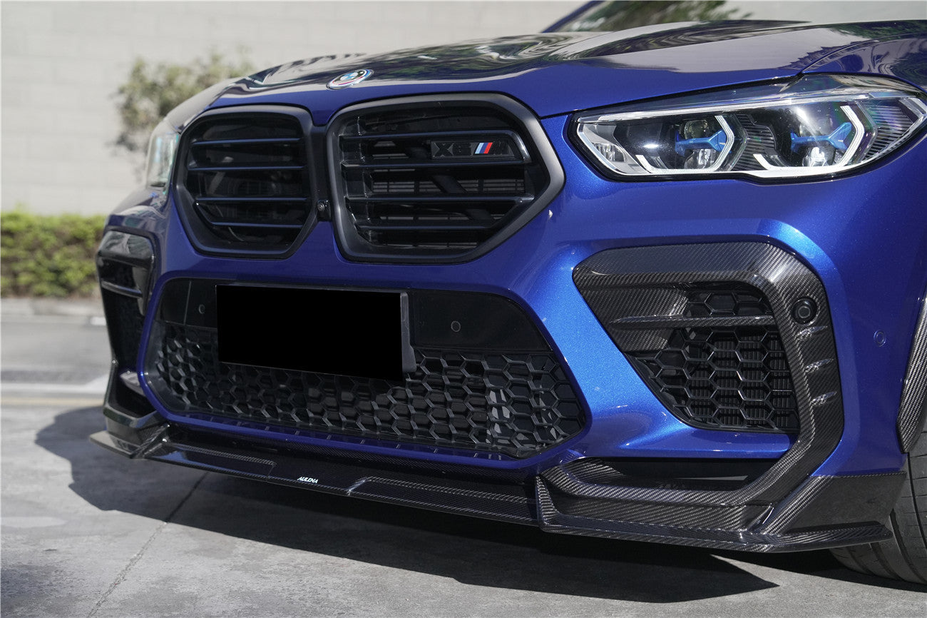 Carbonado AD Style Dry Carbon Fiber Front Bumper Air Inlet Vent Trims | 2020-2023 BMW X6M F96