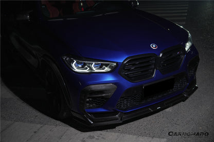 Carbonado AD Style Dry Carbon Fiber Front Bumper Air Inlet Vent Trims | 2020-2023 BMW X6M F96