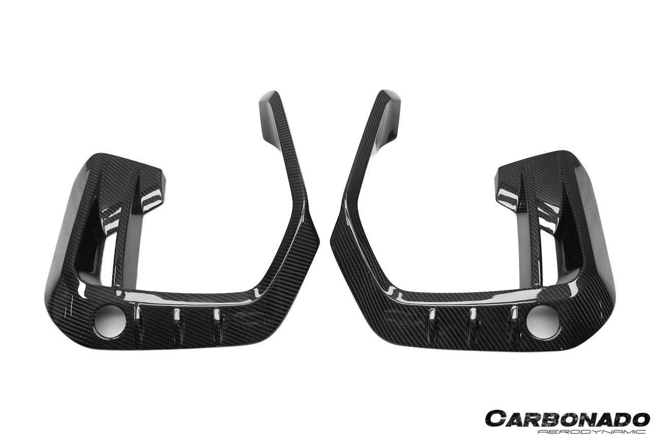 Carbonado AD Style Dry Carbon Fiber Front Bumper Air Inlet Vent Trims | 2020-2023 BMW X6M F96
