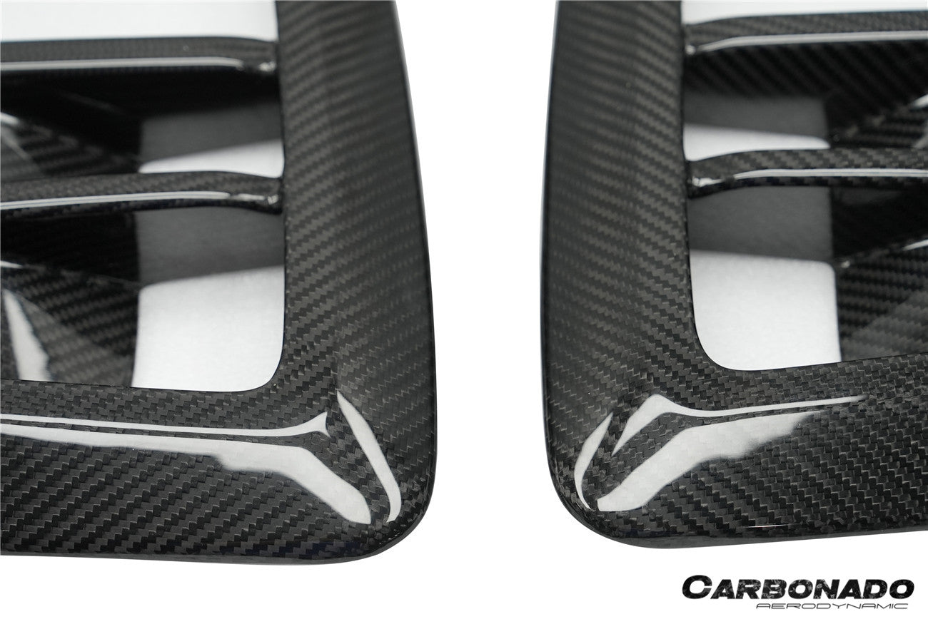 Carbonado AD Style Dry Carbon Fiber Front Bumper Air Inlet Vent Trims | 2024-2025 BMW X6M F96