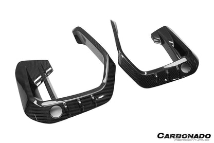 Carbonado AD Style Dry Carbon Fiber Front Bumper Air Inlet Vent Trims | 2020-2023 BMW X6M F96
