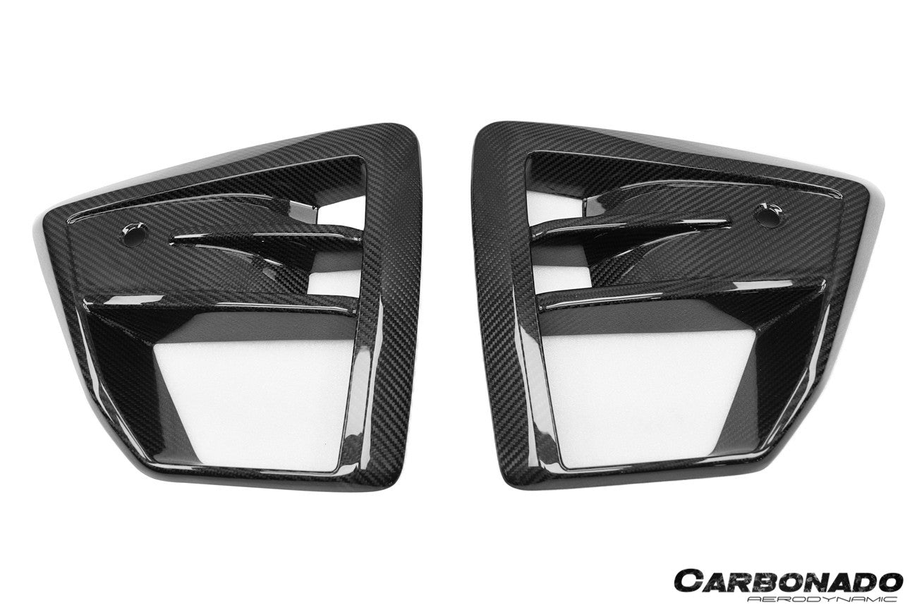 Carbonado AD Style Dry Carbon Fiber Front Bumper Air Inlet Vent Trims | 2024-2025 BMW X6M F96