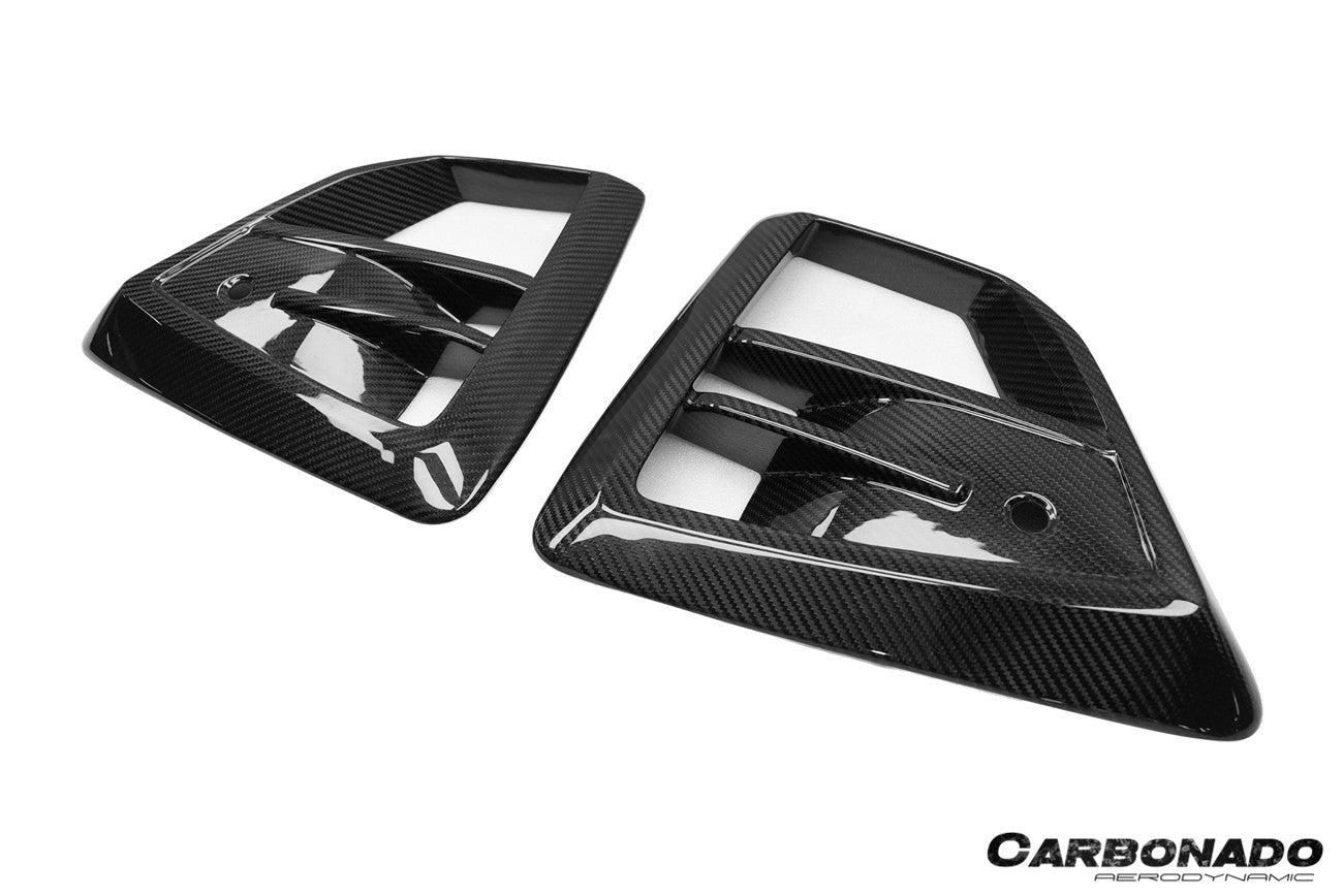 Carbonado AD Style Dry Carbon Fiber Front Bumper Air Inlet Vent Trims | 2024-2025 BMW X6M F96