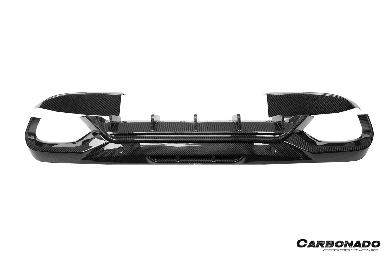 Labio difusor trasero de fibra de carbono seco estilo AD para BMW X6M F96 2020-2025 Carbonado