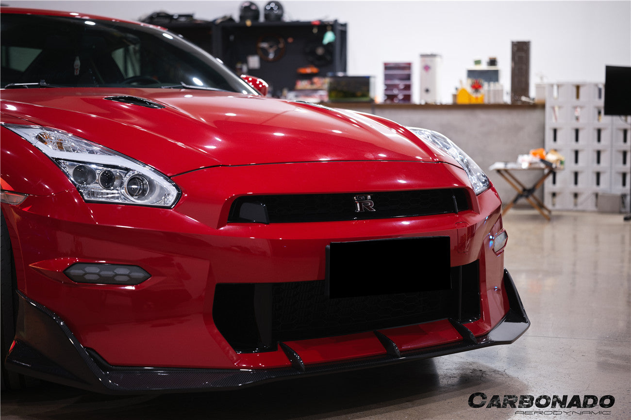 Borde delantero de fibra de carbono estilo Nissan GTR R35 VS Carbonado 2023-2025