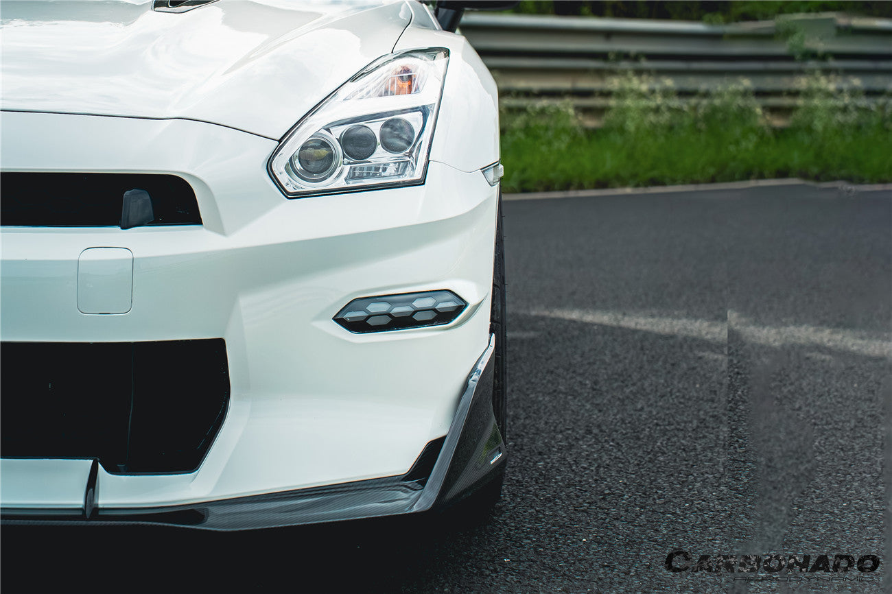 Borde delantero de fibra de carbono estilo Nissan GTR R35 VS Carbonado 2023-2025