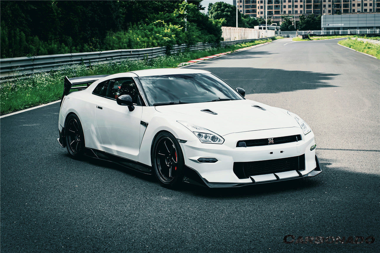 Borde delantero de fibra de carbono estilo Nissan GTR R35 VS Carbonado 2023-2025