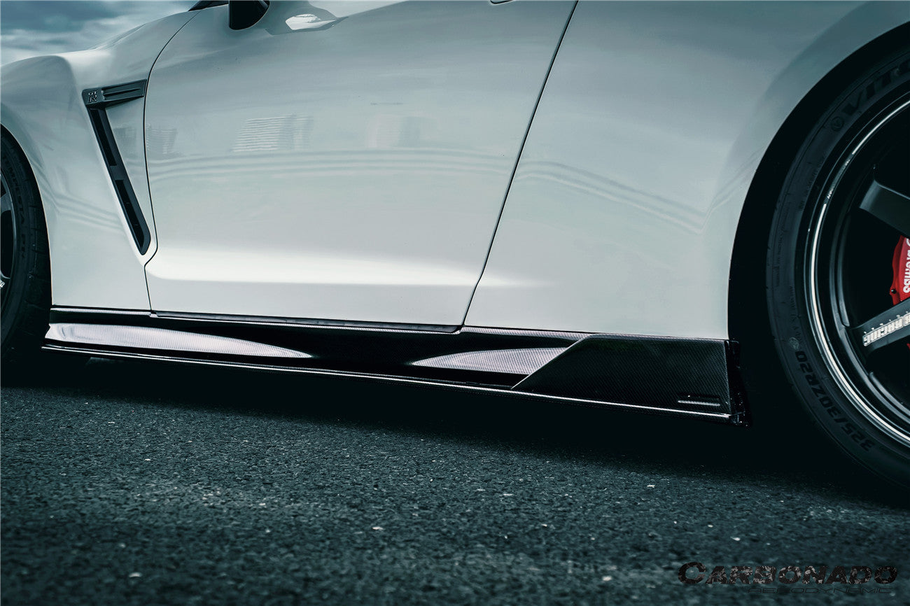 Carbonado 2007-2025 Nissan GTR R35 CBA DBA EBA VS Style Carbon Fiber Side Skirts